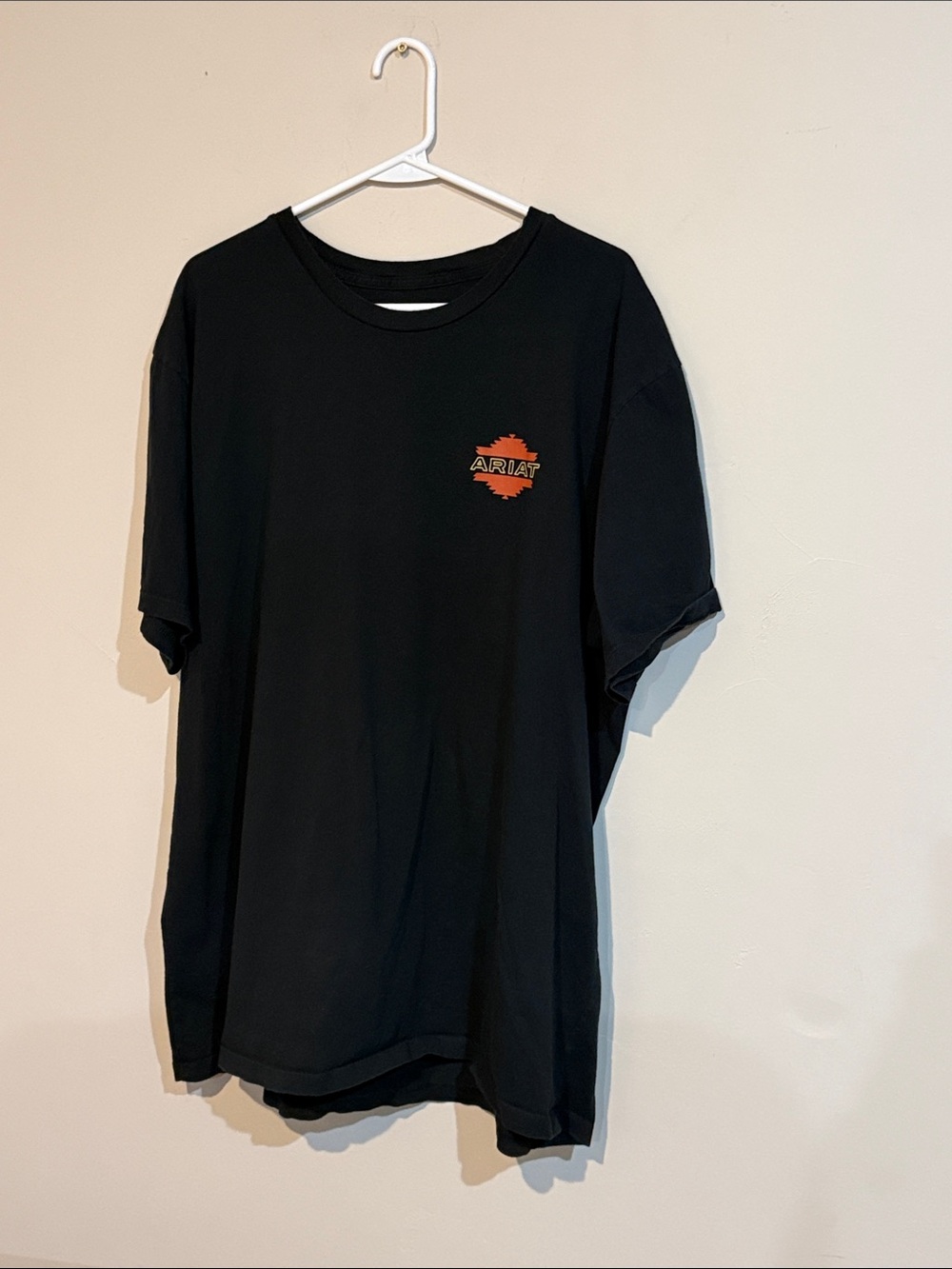 Ariat Black Short-Sleeve Tee with Orange Chest Logo